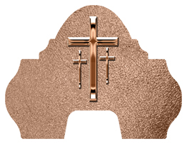 DARAY-L-517-BZ-SH-BZ Bronze 3 Crosses Shimmer Bronze